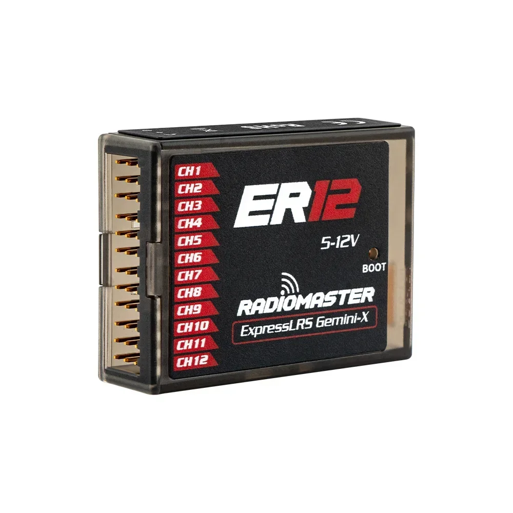 RadioMaster ER12 2.4G Gemini ELRS PWM-Empfänger 12CH CRSF Telemetrie – Bild 4