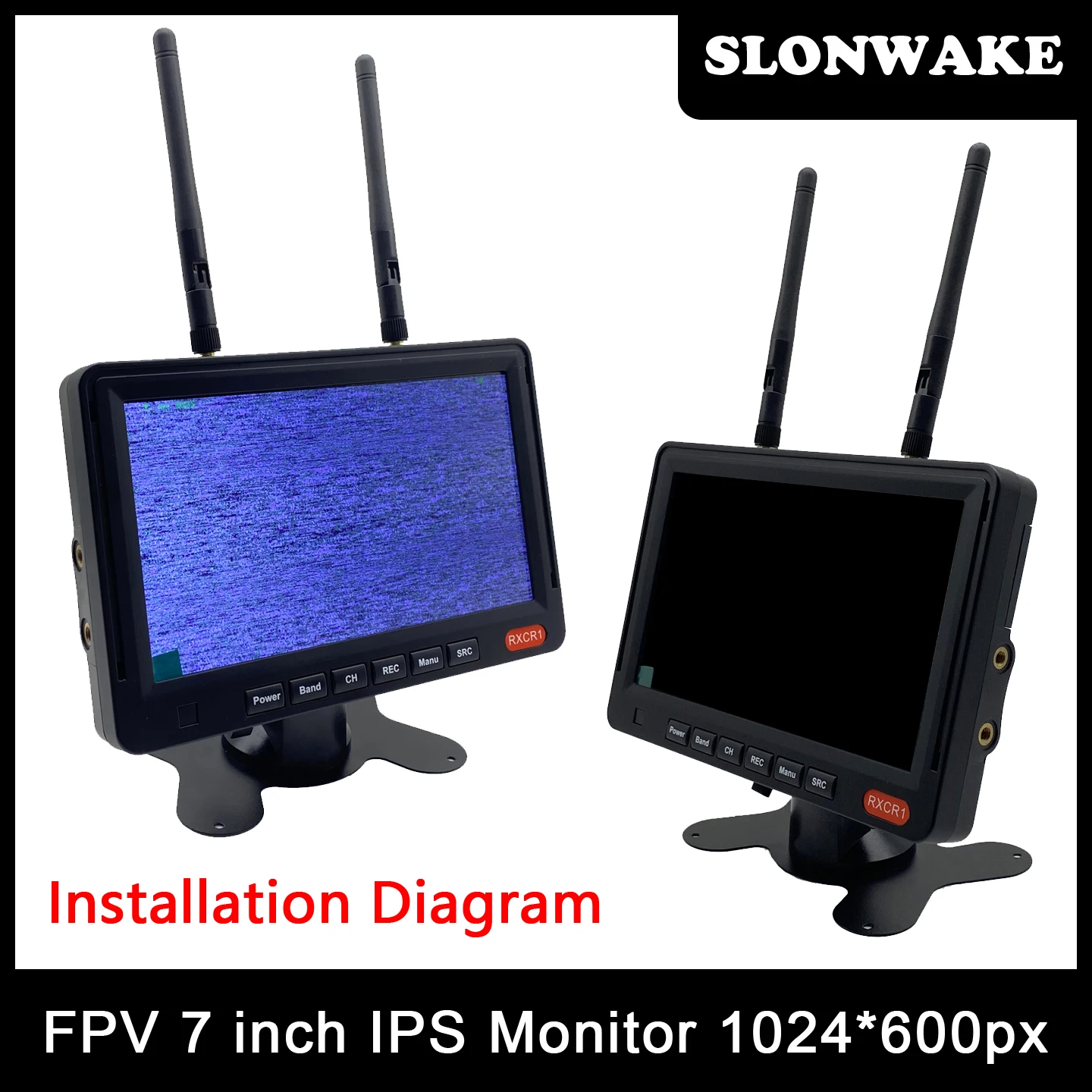 RXCR1 7" Zoll FPV-Monitor 1024*600px 600cd/m2 5,8G 56CH Diversity – Bild 5