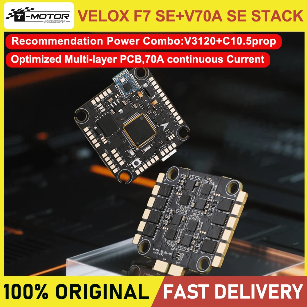T-MOTOR Velox F7 SE V70A SE Stack F7 SE 8S Flugcontroller Velox 70A SE 8S 4-in-1 ESC Combo für FPV