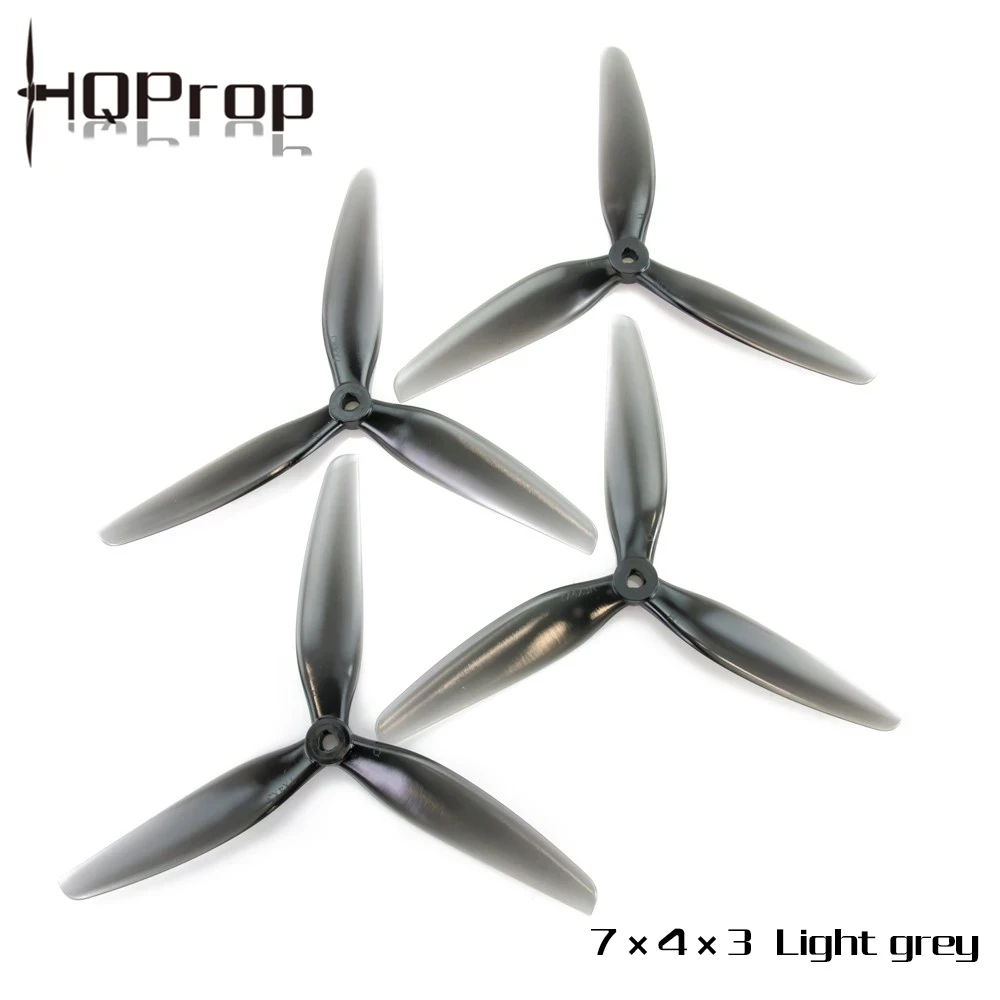2/4/6/8/10 Paar HQProp 7X4X3 7040 7 Zoll 3-Blatt-/Tri-Blatt-Propeller Hellgrau (2CW+2CCW) Polycarbonat für FPV