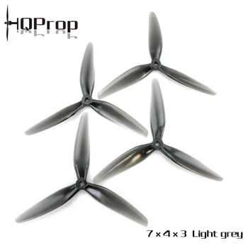 2/4/6/8/10 Paar HQProp 7X4X3 7040 7 Zoll 3-Blatt-/Tri-Blatt-Propeller Hellgrau (2CW+2CCW) Polycarbonat für FPV