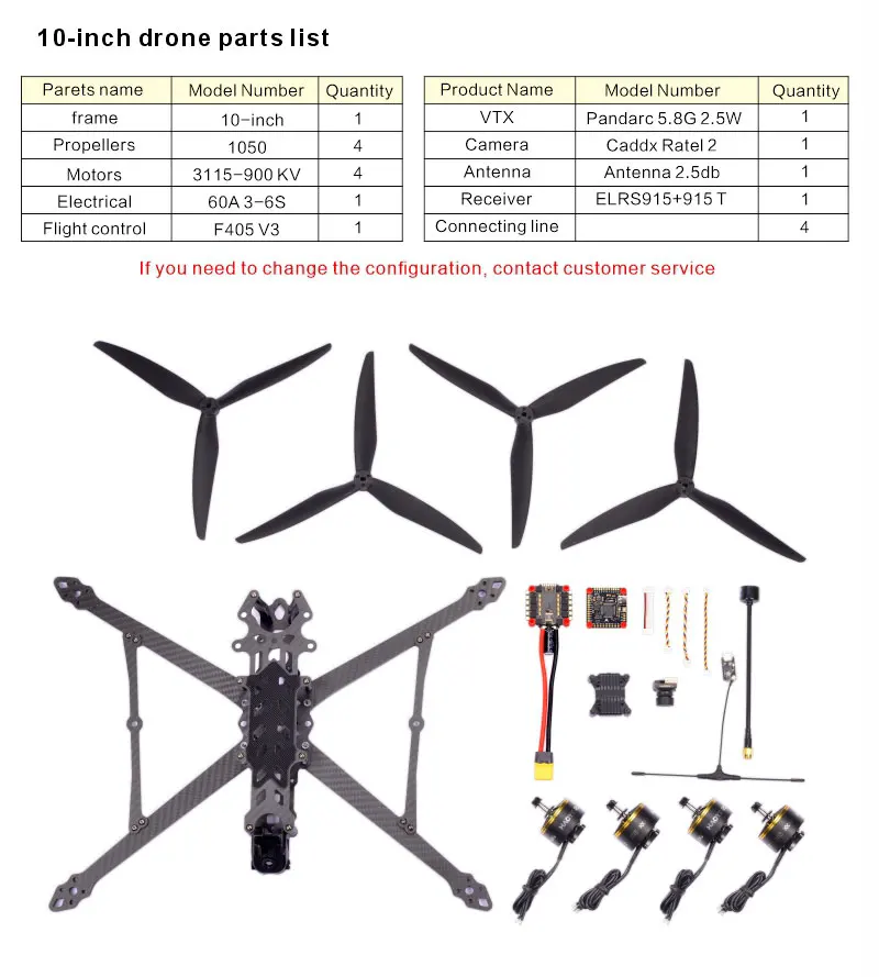 FPV-Renndrohne Mark4 V2 10-Zoll Montierter Wurf- und Schwebeflug – Bild 6