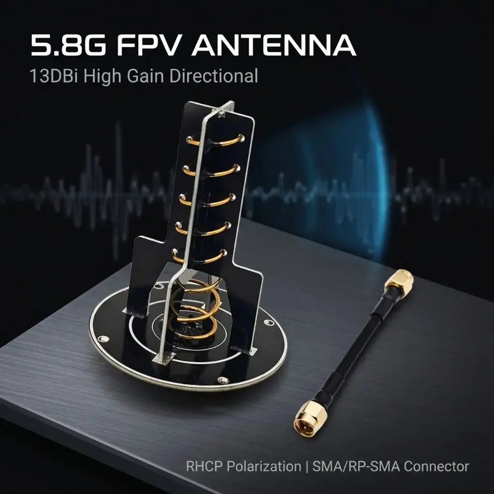 5,8GHz 13dBi Hochleistungs-RHCP Helix-Richtantenne mit SMA-Anschluss 35 ° Strahlgeber für FPV