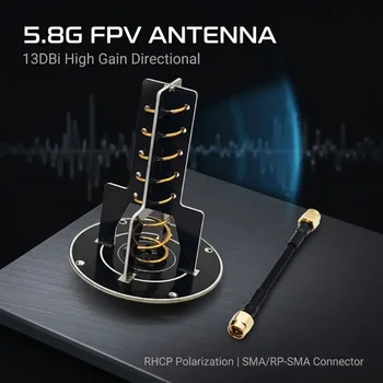 5,8GHz 13dBi Hochleistungs-RHCP Helix-Richtantenne mit SMA-Anschluss 35 ° Strahlgeber für FPV