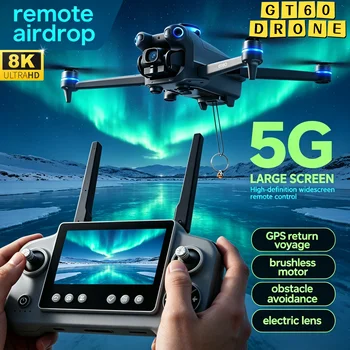 GT60 GPS-Drohne 4K 6K 8K Kamera Luftbild-Quadcopter für perfekte Aufnahmen mit 5G-Bildschirm-Fernbedienung