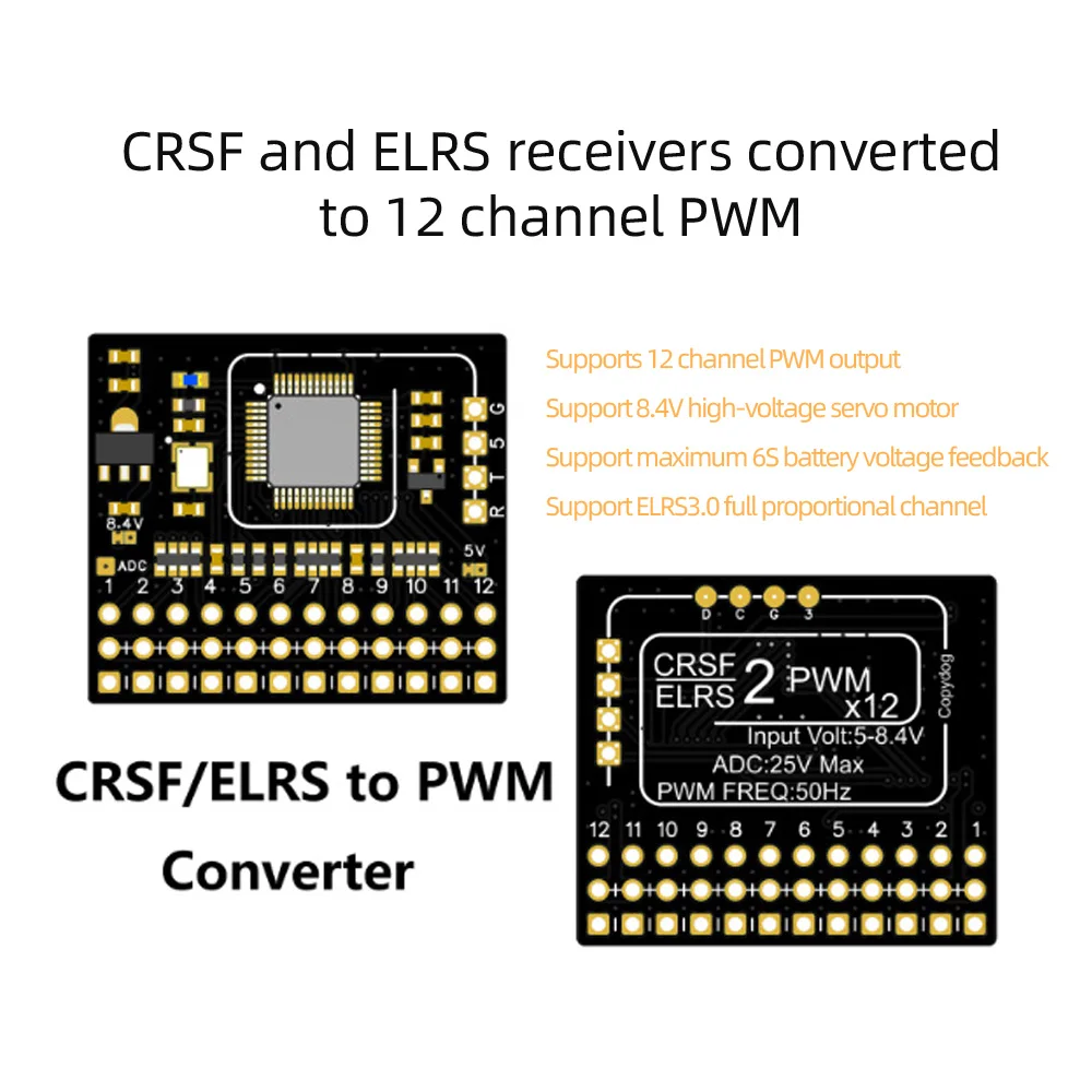 CRSF ELRS 2,4G 12CH PWM Empfänger ExpressLRS RX 2400RX PWM/CRSF Für RC – Bild 5