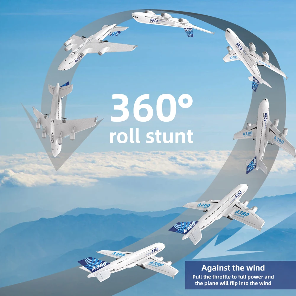 3Ch 2Ch A380 Rc Flugzeug Segelflugzeug Flugzeuge Fernbedienung Schaum – Bild 3