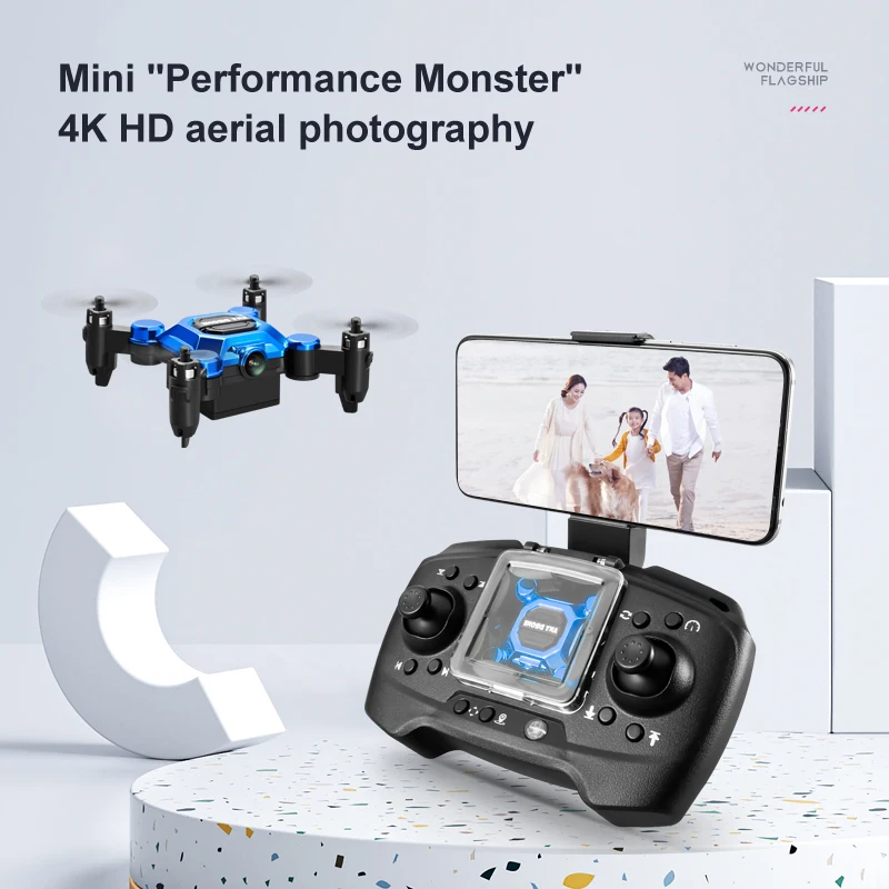 Faltbare Mini-Drohne mit Kamera, RC-Quadcopter, Höhenhaltung, Kleine – Bild 4