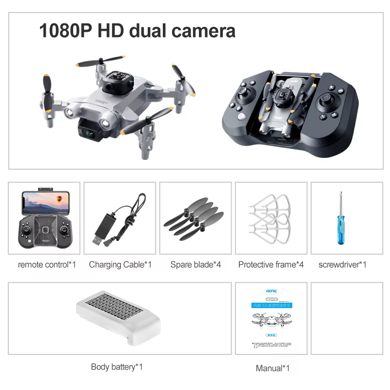 Mini V30 WiFi FPV Drohne mit 4K HD Dual Kamera Hindernisvermeidung Drohnen faltbar RC Quadcopter Geschenk
