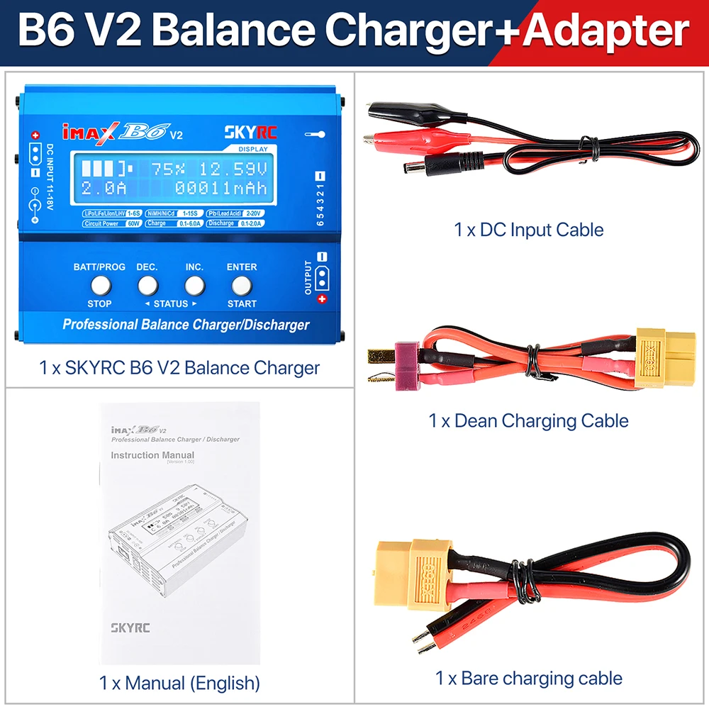 Skyrc lipo ladegerät imax b6 v2 b6 mini balance batterie ladegerät entlader für rc modell nimh nicd lihv nicd