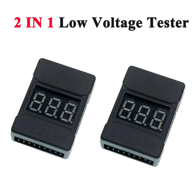 1-8S BBX1-8S 2IN1 Lipo Batteriespannungsprüfer / Niederspannungs-Notfallalarm / Batteriespannungsregelung