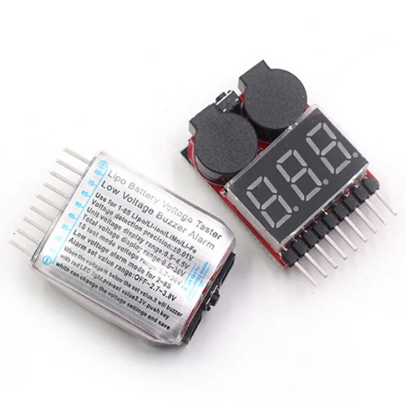Lipo Batteriespannungsprüfer Voltmeter Monitor Summer Alarm 1-8s 3,7V-22,2V für Rc Lipo Batteriemodelle