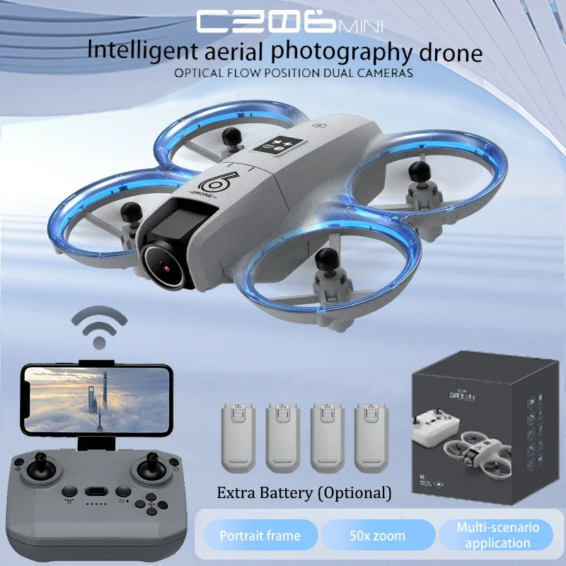 CZ06 Mini RC Quadcopter Drohne - 480P HD Dual-Kamera, Hindernisvermeidung, optischer Fluss, coole Lichter