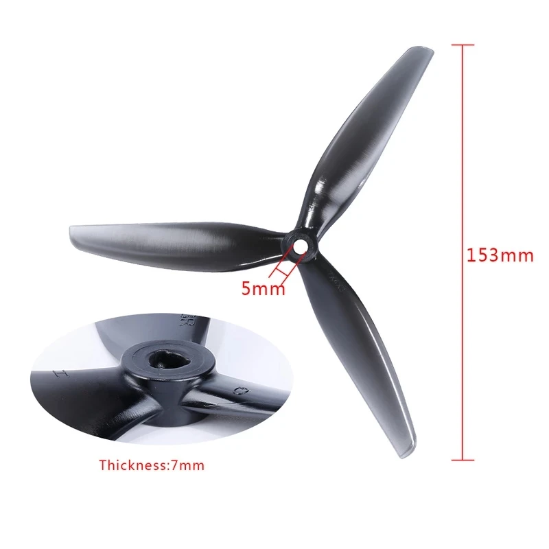 2/4/6/8/10 Paar HQProp 7X4X3 7040 7 Zoll 3-Blatt-/Tri-Blatt-Propeller – Bild 5