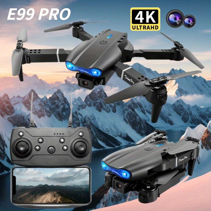 E99 K3 Pro HD 4K Drohne mit Dual-Kamera, Höhenhaltemodus, Faltbarer Mini-WLAN-Fernsteuerungsquadcopter