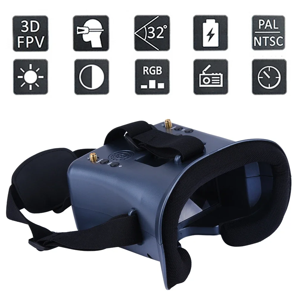 5,8G 40CH 4,3 Zoll 800*480 Video Headset HD DVR Diversity FPV Brille – Bild 4