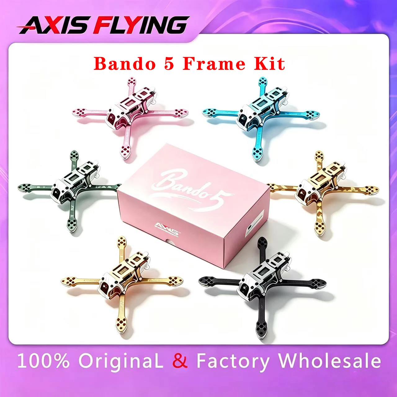 Axisflying FPV Drohnenrahmen 5 Zoll Echter X Carbonfaser Bando 5 Dschungel-Tarnmuster 5'' FPV-Rahmen